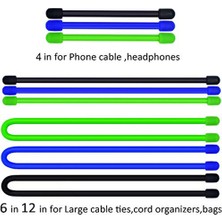 Waige Srıwen 2020 9 Adet/takım Silikon Kablo Bağı, Yeniden Kullanılabilir Büküm Kravat, Kablo Bağı Askıları, 4 Inç, 6 Inç, 12 Inç (Yurt Dışından)