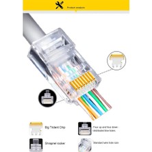 Tialating 10PC RJ45 Ağ Modüler Fiş Cat6 CAT6E Konektörü Utp Korumasız Modüler RJ45 Fiş (Yurt Dışından)