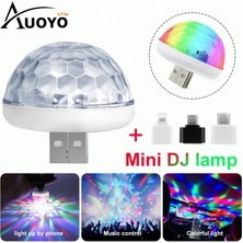 Tialating Auoyo Mini Disko Topu Parti Işıkları LED Sihirli Sahne Işığı Ses Aktif Mini USB Araba Ampul Dj Ktv Club Bar Partisi Için 4W Renkli Işık Tüm Cep Telefonları Için Uygun (Yurt Dışından)
