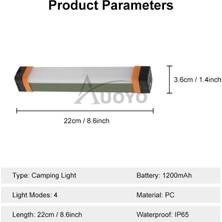 Tialating Auoyo Kamp Işık Tüpü Sivrisinek Kovucu Lamba USB Şarj Edilebilir Işık LED Acil Durum Işığı (Yurt Dışından)