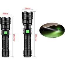 Tialating LED Güçlü Işık El Feneri Süper Parlak Uzun Menzilli Şarj Edilebilir Dış Mekan El Feneri M11-T6 (1X18650 Lityum) (Yurt Dışından)