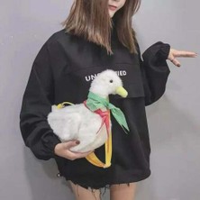 Tialating Kızların Peluş Ördek Omuz Çantası Çocuklar Sevimli Karikatür Hayvan Şekli Crossbody Tutucu Rahat Fermuarlı Messenger Çanta (Yurt Dışından)