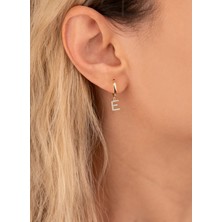 Dkmn Silver 925 Ayar Gümüş Taşlı Harf Küpe