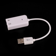 Tialating Dizüstü Pc Mac Kablolu 3D USB 2.0 Sanal 7.1 Kanal Harici USB Ses Ses Kartı Adaptörü Ses Kartları Beyaz (Yurt Dışından)