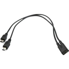 Tialating 1 Ila 2 Y Ayırıcı Kablo USB 2.0 Mini 5-Pin Dişi - Çift 2 Erkek Dönüştürücü (Yurt Dışından)