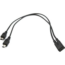 Tialating 1 Ila 2 Y Ayırıcı Kablo USB 2.0 Mini 5-Pin Dişi - Çift 2 Erkek Dönüştürücü (Yurt Dışından)