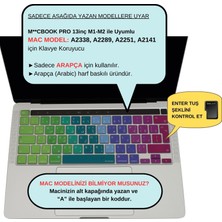 McStorey Macbook Pro Klavye Kılıfı 13 inç M1-M2 UK(EU) Arapça Baskı A2338 A2289 A2251 A2141 Uyumlu Dazzle