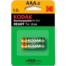 Kodak Aaa 650 Mah ve 2600 Mah Aa Şarjlı Pil+Ni-Mh Şarj Cihazı 4'lü