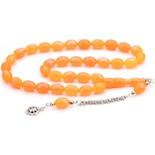 Tesbihkenti Turuncu Neon Renk Toz Kehribar Tesbih