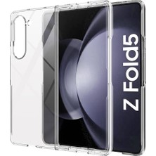 Case 4u Galaxy Z Fold 5 Kılıf Sert Silikon Droga Kapak Şeffaf