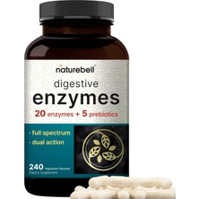 Naturebell Digestive Enzymes With Prebiotics 20 Enzyme & 5 Prebiotic Complex 240 Kapsul Lab Tested