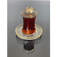 Atabey Home Çay Set 18 Parça 6 Kişilik Kelebek Çay Kaşıklı