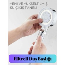 Ellante 5 Fonksiyonlu Su Tasarruflu Çelik Paslanmaz Su Çıkışlı Filtreli Turbo Duş Başlığı Hortum Set