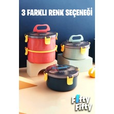 Vagonlife 1600 ml Iki Kat Yuvarlak Paslanmaz Çelik Bento Lunch Box Yeni Nesil Sefer TASI-ÇATALLIKAŞIK-397