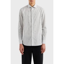 Emporio Armani Çizgili Pamuklu Regular Fit Erkek Gömlek 3D1C86 1K3LZ F1H2