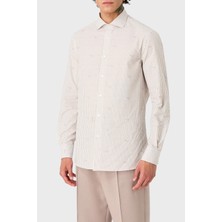 Emporio Armani Çizgili Pamuklu Regular Fit Gömlek Erkek Gömlek 3D1C86 1K3LZ F1H1