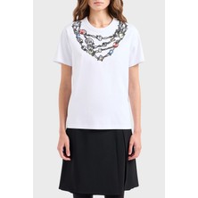 Emporio Armani Pamuklu Regular Fit Bisiklet Yaka T Shirt Kadın T Shirt 3D2T8A 2jkaz 0100