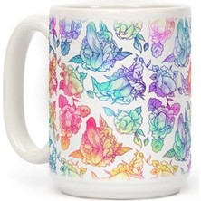 Bexdore Gökkuşağı Çiçek Desenli Kupa Ingilizce Kupa