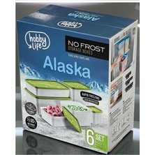 Hobby Life Alaska No Frost Saklama Kabı Dondurucu Erzak Kabı Soğuğa Dayanıklı 6 Adet