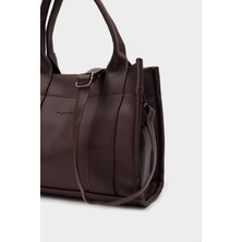 Bonnie Deri Tote Bag Acı Kahve