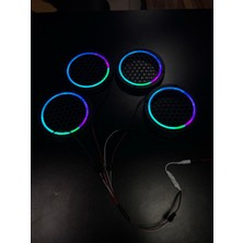 Pozart Piksel Neon Ledli  16CM Midrange Hoparlör Kapağı 4ADET Kapak+Modül Sök Tak Soketli Kolay Montaj