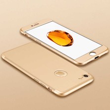 noktaks - Apple iPhone 5 - Kılıf Parmak izi Yapmayan 3 Parça Ays Kapak - Gold