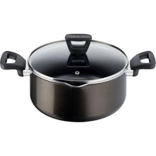 Tefal Titanyum 1x Xl Difüzyon Tabanlı Derin Tencere - Siyah - 24 cm