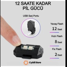 Cybill Store Kumandalı Çakarlı Şarjlı 7 Renk ve 20 Modlu 2 Adet Mini LED Işık Drone Motorsiklet Araba Bisiklet Işığı