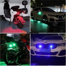 Cybill Store Kumandalı Çakarlı Şarjlı 7 Renk ve 20 Modlu 2 Adet Mini LED Işık Drone Motorsiklet Araba Bisiklet Işığı