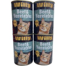 Willypet Willy Pet Beef Vegetables -Danalı ve Sebzeli - Pate Ezme -400GR X4 Adet