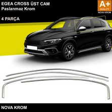 Nova Krom Fiat Egea Cross Krom Cam Üst Çıtası 4 Prç. 2020 Üzeri