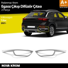 Nova Krom Vw T-Roc Makyajlı Krom Egzoz Görünümü Difüzör 2 Prç. 2021 Üzeri