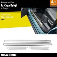 Nova Krom Vw T-Roc Makyajlı Krom Iç Kapı Eşiği 4 Prç. 2021 Üzeri