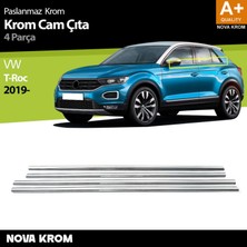 Nova Krom Vw T-Roc Makyajlı Krom Cam Çıtası 4 Prç. 2021 Üzeri