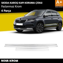 Nova Krom Skoda Karoq Krom Kapı Koruma Çıtası 4 Prç. 2017 Üzeri
