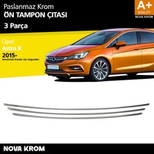 Nova Krom Opel Astra K Hb Krom Ön Tampon Alt Çıtası 3 Prç 2015-2022 (Sensörsüz)