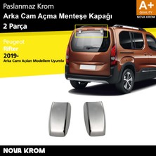 Nova Krom Peugeot Rifter Krom Arka Cam Açma Menteşe Kapağı 2 Prç 2019 Üzeri