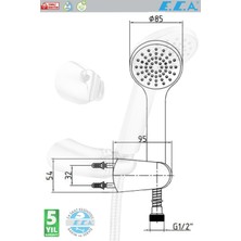 E.C.A Eca Spil El Duş Başlık Seti 2 Mafsal Banyo Üst Takım 1 Fonksiyon 102117336