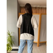 Store By Dilara Kolye Hediyeli Bluz ve Deri Yelek Takım