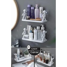 Rosemor 4lü Kendinden Yapışkanlı Craft Banyo Rafı Baharatlık Mutfak Organizer