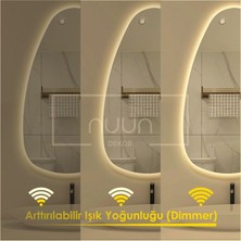 Nuun Dekor Dokunmatik Ledli Asimetrik Banyo Aynası (Dimmer Özellikli)