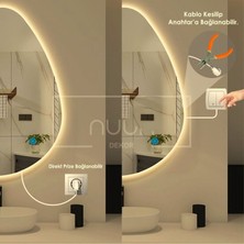 Nuun Dekor Dokunmatik Ledli Asimetrik Banyo Aynası (Dimmer Özellikli)