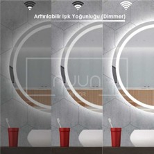 Nuun Dekor Dokunmatik Ledli Yuvarlak Banyo Aynası (Dimmer Özellikli)