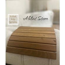 Ahlat Store Katlanabilir Portatif Koltuk Sehpası Koltuk Kolu Sehpa  Ahşap Sehpa 27X36 cm