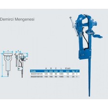 Kanca Ayaklı Demirci Mengene 150 mm