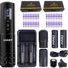 Mast Lancer Kablosuz Pen Dövme Makinesi Seti Siyah
