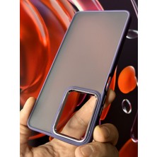 Fibaks Xiaomi Redmi Note 12 Pro 5g Kılıf Metal Çerçeve Hassas Butonlu Renkli Buzlu Şeffaf Transparan Kapak