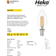 Heka LED Filament Rustik Ampul 6W E14 3000K (Gün Işığı)