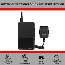 SJCAM A30 Vücut Kamerası 16X Dijital Zoom Tak-Çıkar 64GB Dahili Hafıza Güvenlik Polis Ekipmanı IP64 FullHD Video 4” Dokunmatik Ekran 5800mAh Ultra Geniş Batarya 12MP Siyah