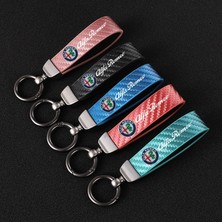 Cdwishbest Mavi Yüksek Dereceli Karbon Fiber Desen Araba Anahtarlık Araba Logosu Alfa Romeo Gt Stelvio Mito Giulia Giulietta Için Özel Anahtarlık (Yurt Dışından)